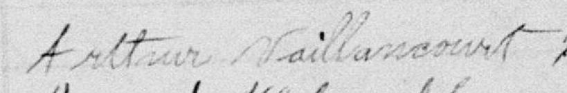 Signature de Arthur Vaillancourt: 15 octobre 1888 Signature de Arthur Vaillancourt: 15 octobre 1888