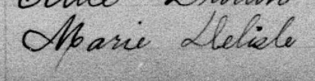 Signature de Marie Delisle: 4 janvier 1898 Signature de Marie Delisle: 4 janvier 1898