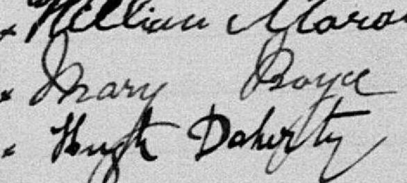 Signature de Mary Boyce: 28 août 1893 Signature de Mary Boyce: 28 août 1893