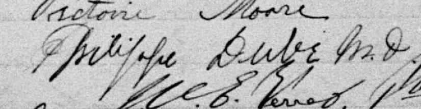 Signature de Philippe Dubé M.D.: 10 septembre 1897 Signature de Philippe Dubé M.D.: 10 septembre 1897