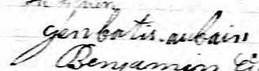 Signature de Jen Batis Aubain: 12 novembre 1833 Signature de Jen Batis Aubain: 12 novembre 1833