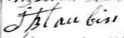Signature de J Bt Aubin: 28 octobre 1836 Signature de J Bt Aubin: 28 octobre 1836