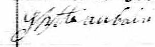 Signature de J Bte Aubain: premier février 1841 Signature de J Bte Aubain: premier février 1841