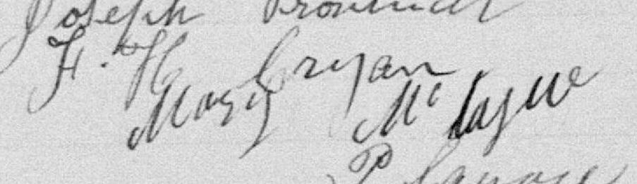 Signature de F H McTague: premier mars 1894 Signature de F H McTague: premier mars 1894