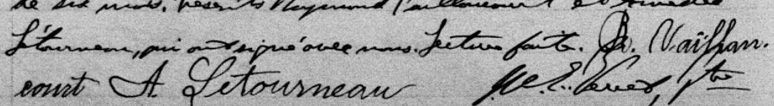 Signature de Raymond Vaillancourt: 19 mai 1898 Signature de Raymond Vaillancourt: 19 mai 1898