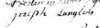 Signature de Joseph Langlois: 21 janvier 1799 Signature de Joseph Langlois: 21 janvier 1799