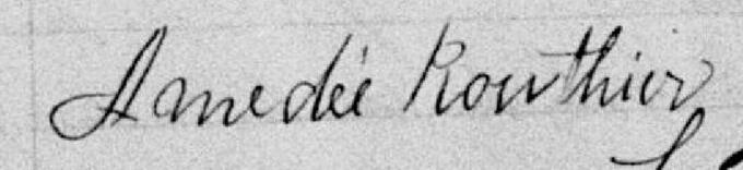 Signature de Amédée Routhier: 20 septembre 1897 Signature de Amédée Routhier: 20 septembre 1897