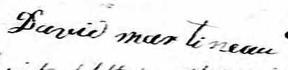 Signature de David Martineau: 28 septembre 1824 Signature de David Martineau: 28 septembre 1824