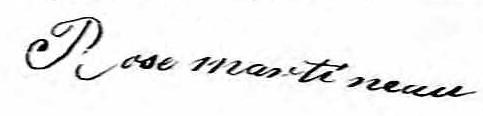Signature de Rose Martineau: 26 janvier 1801 Signature de Rose Martineau: 26 janvier 1801