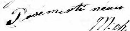 Signature de Rose Martineau: 15 novembre 1806 Signature de Rose Martineau: 15 novembre 1806