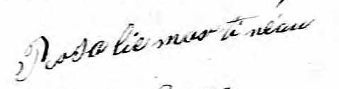 Signature de Rosalie Martineau: 14 août 1825 Signature de Rosalie Martineau: 14 août 1825