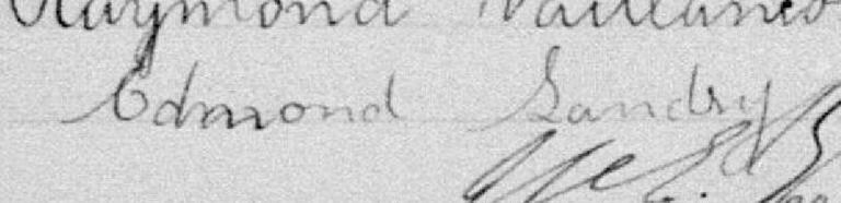 Signature de Edmond Landry: 3 février 1900 Signature de Edmond Landry: 3 février 1900