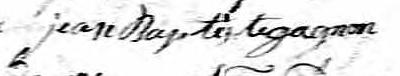 Signature de Jean Baptiste Gagnon: 8 novembre 1802 Signature de Jean Baptiste Gagnon: 8 novembre 1802