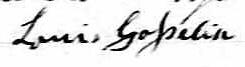 Signature de Louis Gosselin: 3 janvier 1850 Signature de Louis Gosselin: 3 janvier 1850