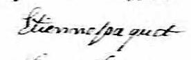 Signature de Etienne Paquet: 11 janvier 1820 Signature de Etienne Paquet: 11 janvier 1820