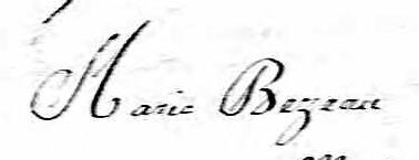 Signature de Demoiselle Marie Bezeau: 25 janvier 1819 Signature de Demoiselle Marie Bezeau: 25 janvier 1819