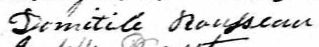 Signature de Domitile Rousseau: 19 novembre 1839 Signature de Domitile Rousseau: 19 novembre 1839