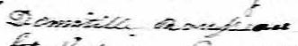 Signature de Domitile Rousseau: 15 août 1843 Signature de Domitile Rousseau: 15 août 1843