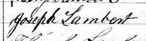 Signature de Joseph Lambert: 28 novembre 1874 Signature de Joseph Lambert: 28 novembre 1874