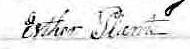 Signature de Esther Plante: 10 février 1852 Signature de Esther Plante: 10 février 1852