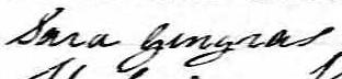 Signature de Sara Gingras: 29 janvier 1849 Signature de Sara Gingras: 29 janvier 1849