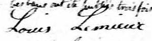 Signature de Louis Lemieux: 23 janvier 1826 Signature de Louis Lemieux: 23 janvier 1826
