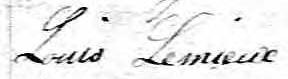Signature de Louis Lemieux: 10 janvier 1837 Signature de Louis Lemieux: 10 janvier 1837