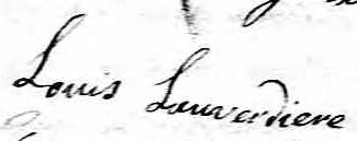 Signature de Louis Lauverdiere: 24 février 1824 Signature de Louis Lauverdiere: 24 février 1824