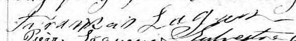 Signature de Francois Lagueux: 2 février 1869