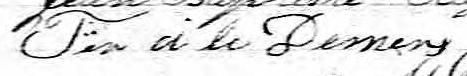 Signature de Tercile Demers: 15 octobre 1833 Signature de Tercile Demers: 15 octobre 1833