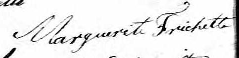 Signature de Marguerite Frichette: 30 janvier 1827