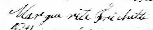 Signature de Marguerite Frichette: 8 janvier 1828