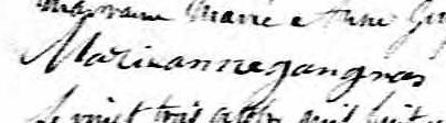 Signature de Marie Anne Gangras: 22 octobre 1828