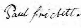 Signature de Paul Frichett: 10 octobre 1829 Signature de Paul Frichett: 10 octobre 1829