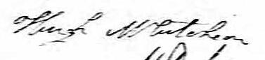 Signature de Hugh McCutcheon: 12 février 1827 Signature de Hugh McCutcheon: 12 février 1827