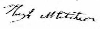 Signature de Hugh McCutcheon: 8 février 1828 Signature de Hugh McCutcheon: 8 février 1828