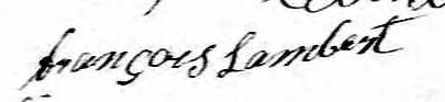Signature de François Lambert: 19 février 1827 Signature de François Lambert: 19 février 1827