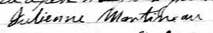 Signature de Julienne Martineau: 7 septembre 1846
