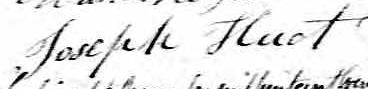 Signature de Joseph Huot: 16 novembre 1836