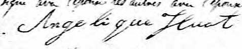 Signature de Angelique Huot: 4 septembre 1827