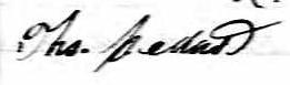 Signature de Ths. Bedard: 14 novembre 1845 Signature de Ths. Bedard: 14 novembre 1845