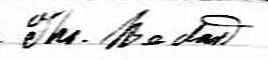 Signature de Ths. Bedard: 8 janvier 1848 Signature de Ths. Bedard: 8 janvier 1848