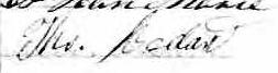 Signature de Ths. Bedard: 9 avril 1852 Signature de Ths. Bedard: 9 avril 1852