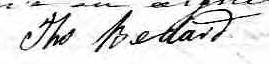 Signature de Ths Bedard: 28 mai 1854 Signature de Ths Bedard: 28 mai 1854