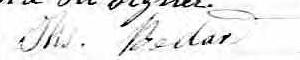 Signature de Ths. Bedard: 21 août 1859 Signature de Ths. Bedard: 21 août 1859