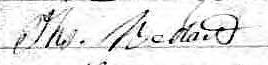 Signature de Ths. Bedard: 11 novembre 1862 Signature de Ths. Bedard: 11 novembre 1862