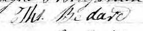 Signature de Ths. Bedard: 28 janvier 1865 Signature de Ths. Bedard: 28 janvier 1865