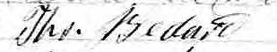 Signature de Ths. Bedard: 13 décembre 1865 Signature de Ths. Bedard: 13 décembre 1865