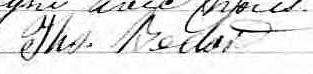Signature de Ths. Bedard: 28 avril 1866 Signature de Ths. Bedard: 28 avril 1866