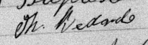 Signature de Th. Bedard: 27 juin 1879 Signature de Th. Bedard: 27 juin 1879